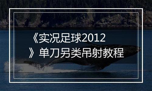 《实况足球2012》单刀另类吊射教程