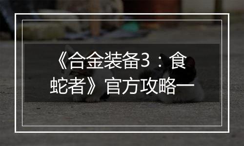 《合金装备3：食蛇者》官方攻略一