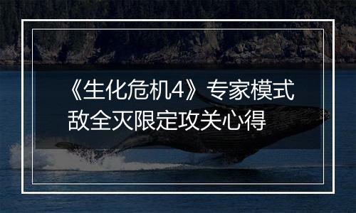 《生化危机4》专家模式 敌全灭限定攻关心得