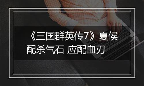 《三国群英传7》夏侯配杀气石 应配血刃