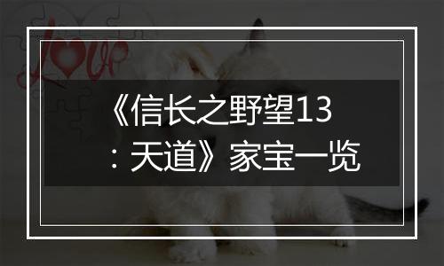《信长之野望13：天道》家宝一览