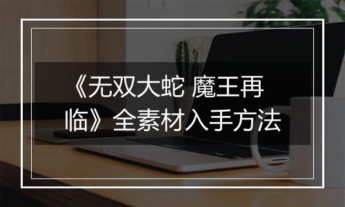 《无双大蛇 魔王再临》全素材入手方法
