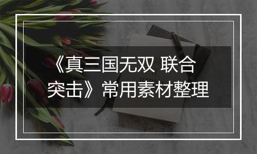 《真三国无双 联合突击》常用素材整理