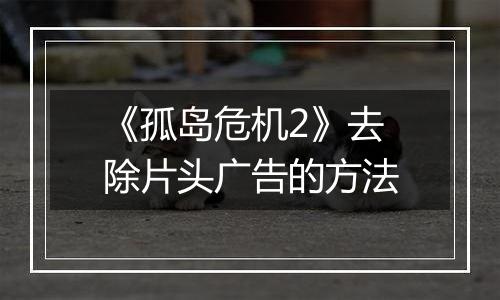 《孤岛危机2》去除片头广告的方法