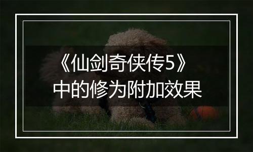 《仙剑奇侠传5》中的修为附加效果