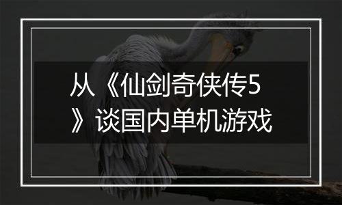 从《仙剑奇侠传5》谈国内单机游戏