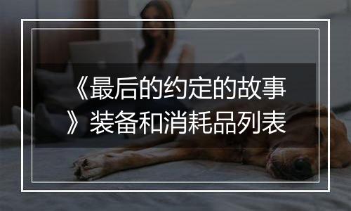 《最后的约定的故事》装备和消耗品列表