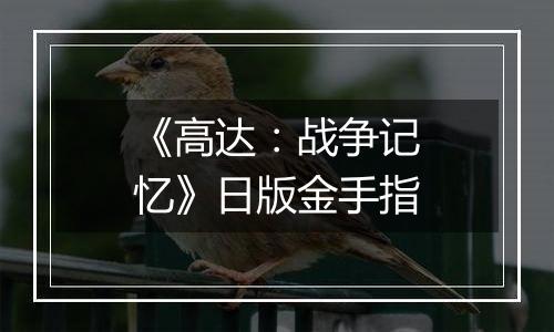 《高达：战争记忆》日版金手指