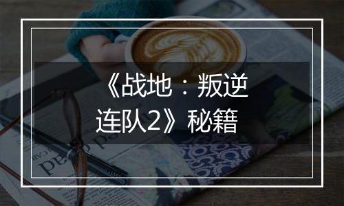 《战地：叛逆连队2》秘籍