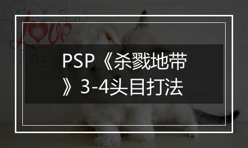 PSP《杀戮地带》3-4头目打法