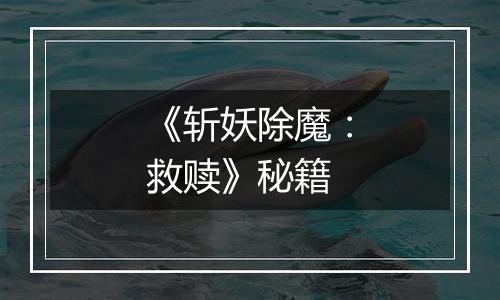 《斩妖除魔：救赎》秘籍