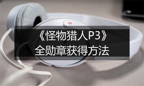 《怪物猎人P3》全勋章获得方法