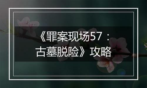 《罪案现场57：古墓脱险》攻略