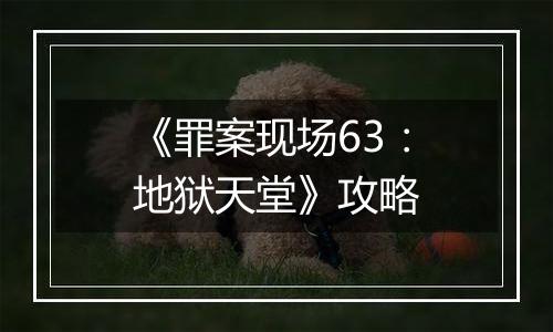 《罪案现场63：地狱天堂》攻略