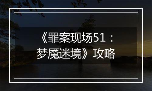《罪案现场51：梦魇迷境》攻略
