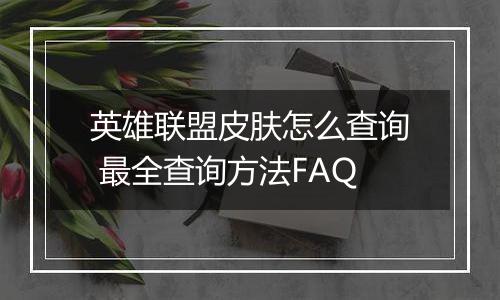 英雄联盟皮肤怎么查询 最全查询方法FAQ