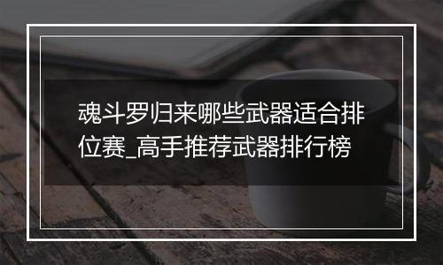 魂斗罗归来哪些武器适合排位赛_高手推荐武器排行榜