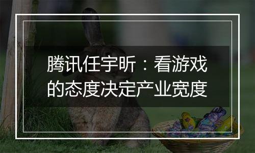 腾讯任宇昕：看游戏的态度决定产业宽度