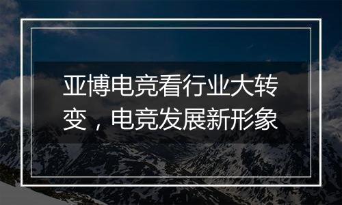 亚博电竞看行业大转变，电竞发展新形象