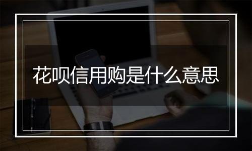 花呗信用购是什么意思