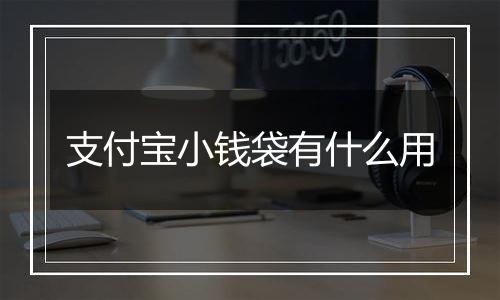 支付宝小钱袋有什么用
