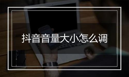 抖音音量大小怎么调