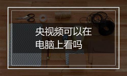 央视频可以在电脑上看吗