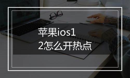 苹果ios12怎么开热点