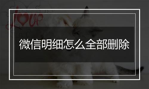 微信明细怎么全部删除