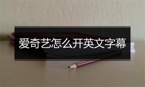 爱奇艺怎么开英文字幕