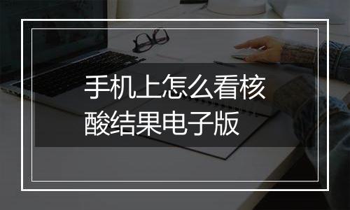 手机上怎么看核酸结果电子版