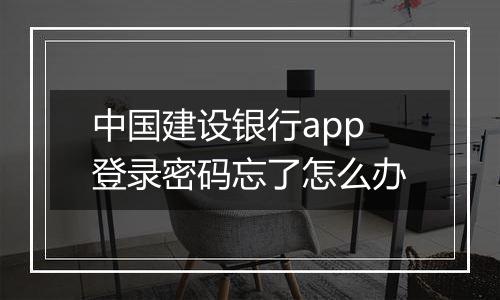 中国建设银行app登录密码忘了怎么办