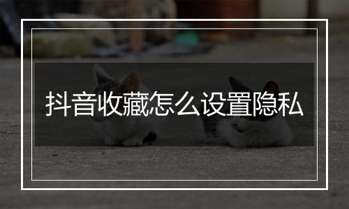 抖音收藏怎么设置隐私