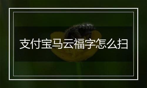 支付宝马云福字怎么扫