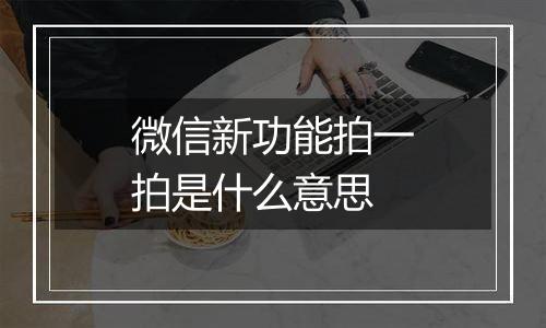 微信新功能拍一拍是什么意思