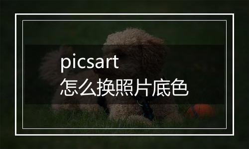 picsart怎么换照片底色