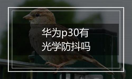 华为p30有光学防抖吗