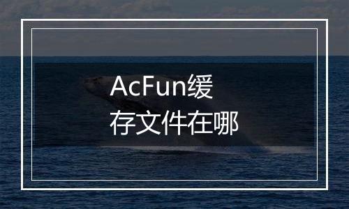 AcFun缓存文件在哪