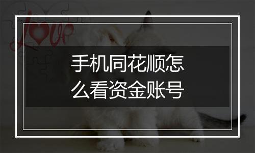 手机同花顺怎么看资金账号