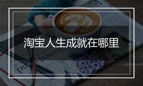 淘宝人生成就在哪里