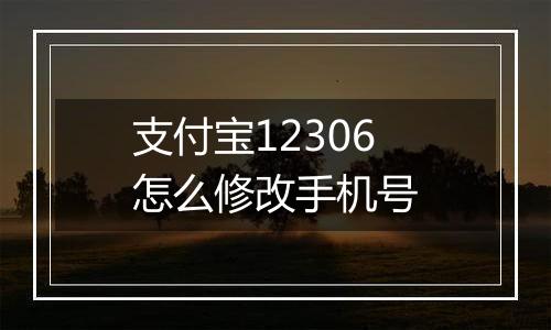 支付宝12306怎么修改手机号