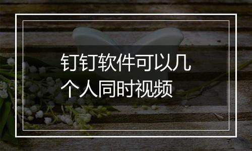 钉钉软件可以几个人同时视频