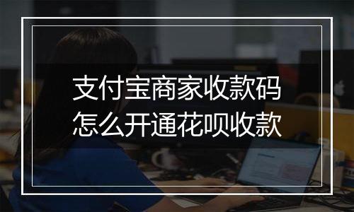 支付宝商家收款码怎么开通花呗收款