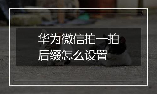 华为微信拍一拍后缀怎么设置