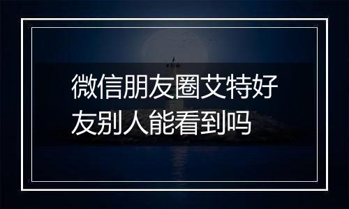 微信朋友圈艾特好友别人能看到吗