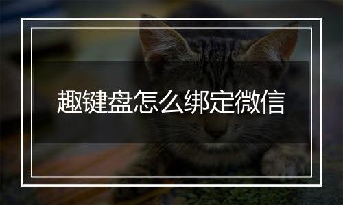 趣键盘怎么绑定微信