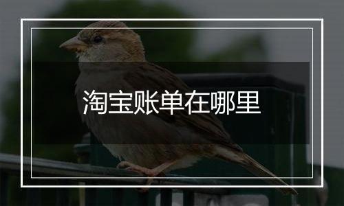 淘宝账单在哪里
