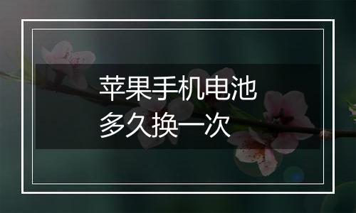 苹果手机电池多久换一次