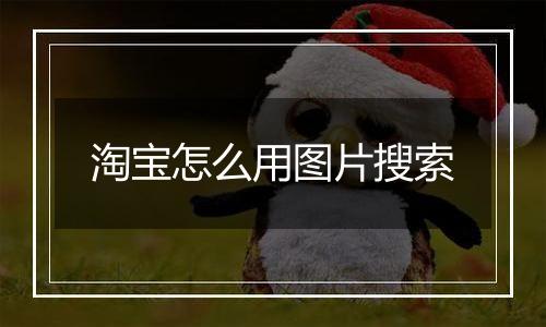 淘宝怎么用图片搜索