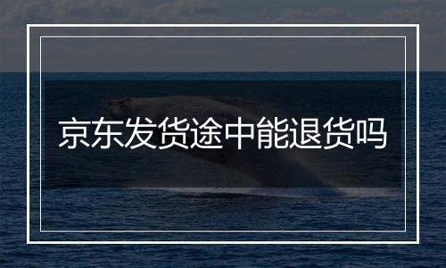 京东发货途中能退货吗